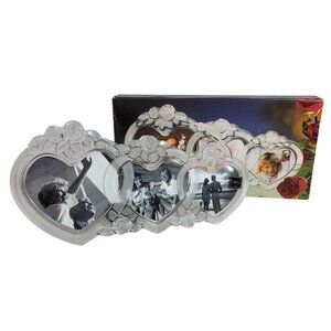 Mikasa Rosemont Triple Heart Frame Crystal 14.5" Orig Box Free Standing VTG NEW